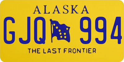 AK license plate GJQ994