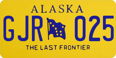 AK license plate GJR025