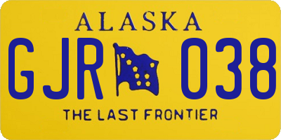 AK license plate GJR038