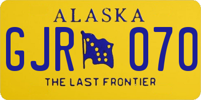 AK license plate GJR070