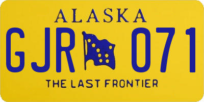 AK license plate GJR071