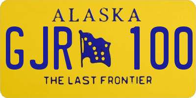 AK license plate GJR100