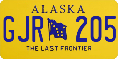 AK license plate GJR205