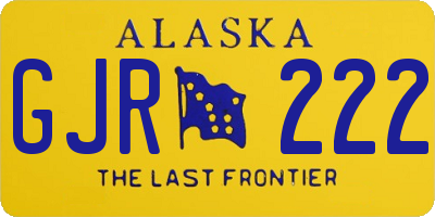 AK license plate GJR222