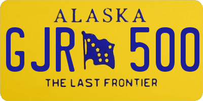 AK license plate GJR500