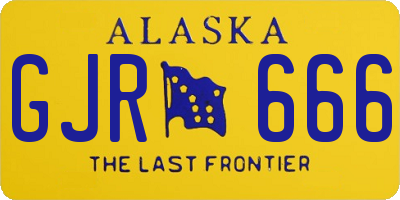 AK license plate GJR666