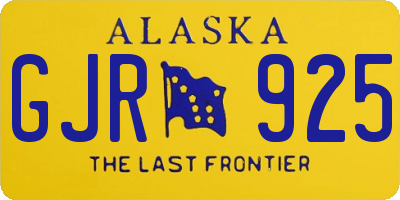 AK license plate GJR925