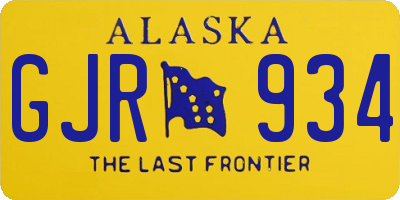 AK license plate GJR934