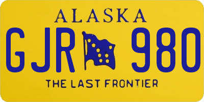 AK license plate GJR980