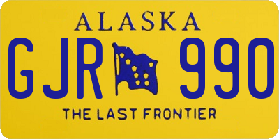 AK license plate GJR990