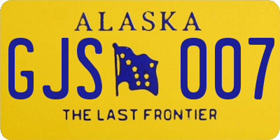 AK license plate GJS007