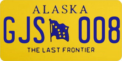 AK license plate GJS008