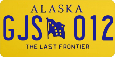 AK license plate GJS012