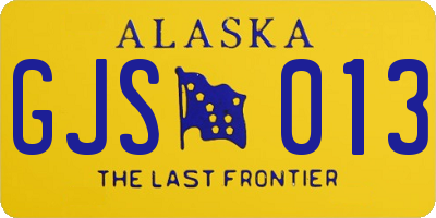 AK license plate GJS013