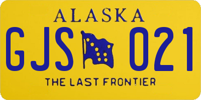AK license plate GJS021