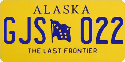 AK license plate GJS022
