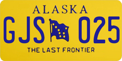 AK license plate GJS025
