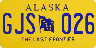 AK license plate GJS026