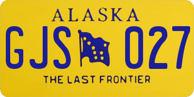 AK license plate GJS027