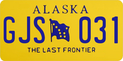 AK license plate GJS031