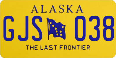AK license plate GJS038