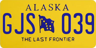 AK license plate GJS039