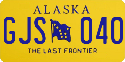 AK license plate GJS040