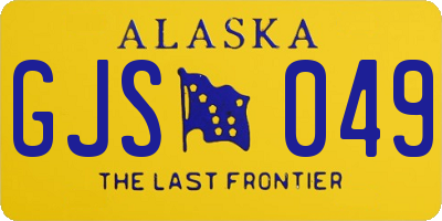 AK license plate GJS049