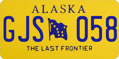 AK license plate GJS058