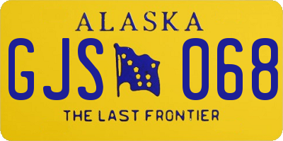 AK license plate GJS068