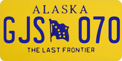 AK license plate GJS070