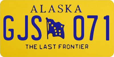 AK license plate GJS071