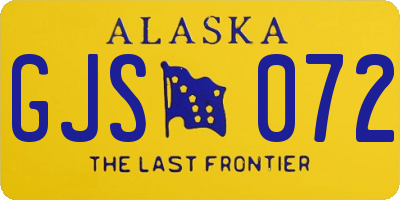 AK license plate GJS072