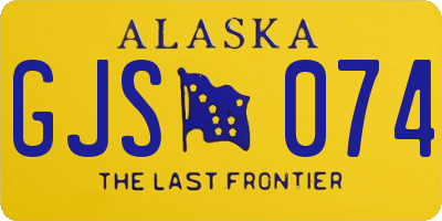AK license plate GJS074