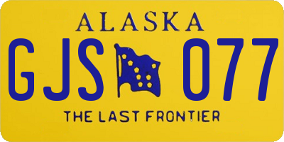AK license plate GJS077