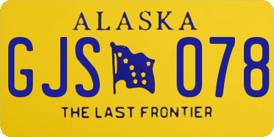AK license plate GJS078
