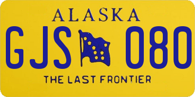 AK license plate GJS080