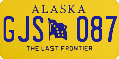 AK license plate GJS087