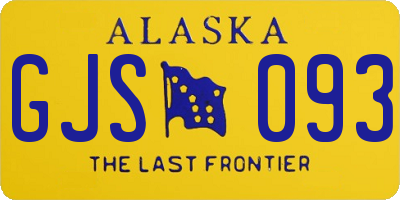 AK license plate GJS093