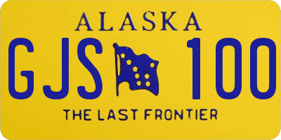 AK license plate GJS100