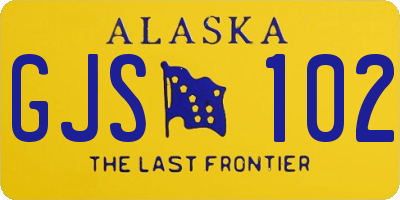 AK license plate GJS102
