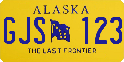 AK license plate GJS123