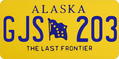 AK license plate GJS203