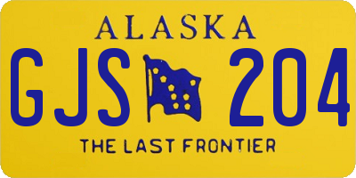 AK license plate GJS204