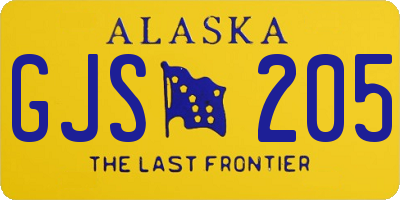 AK license plate GJS205