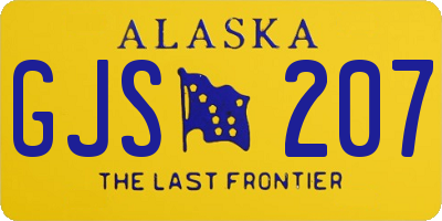 AK license plate GJS207
