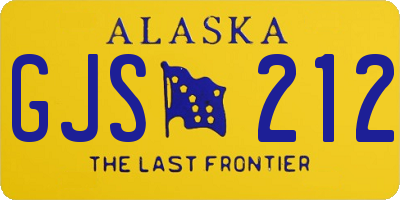 AK license plate GJS212