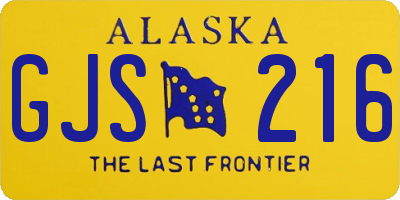 AK license plate GJS216