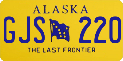 AK license plate GJS220