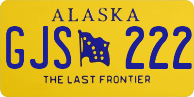 AK license plate GJS222